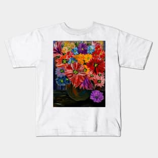 So a lovely color combination in this bouquet of flowers in a metallic silver and purple and turquoise blend vase . Kids T-Shirt